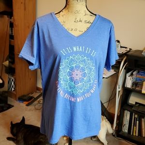 It is what it is...New Blue v-neck t-shirt size 3XL